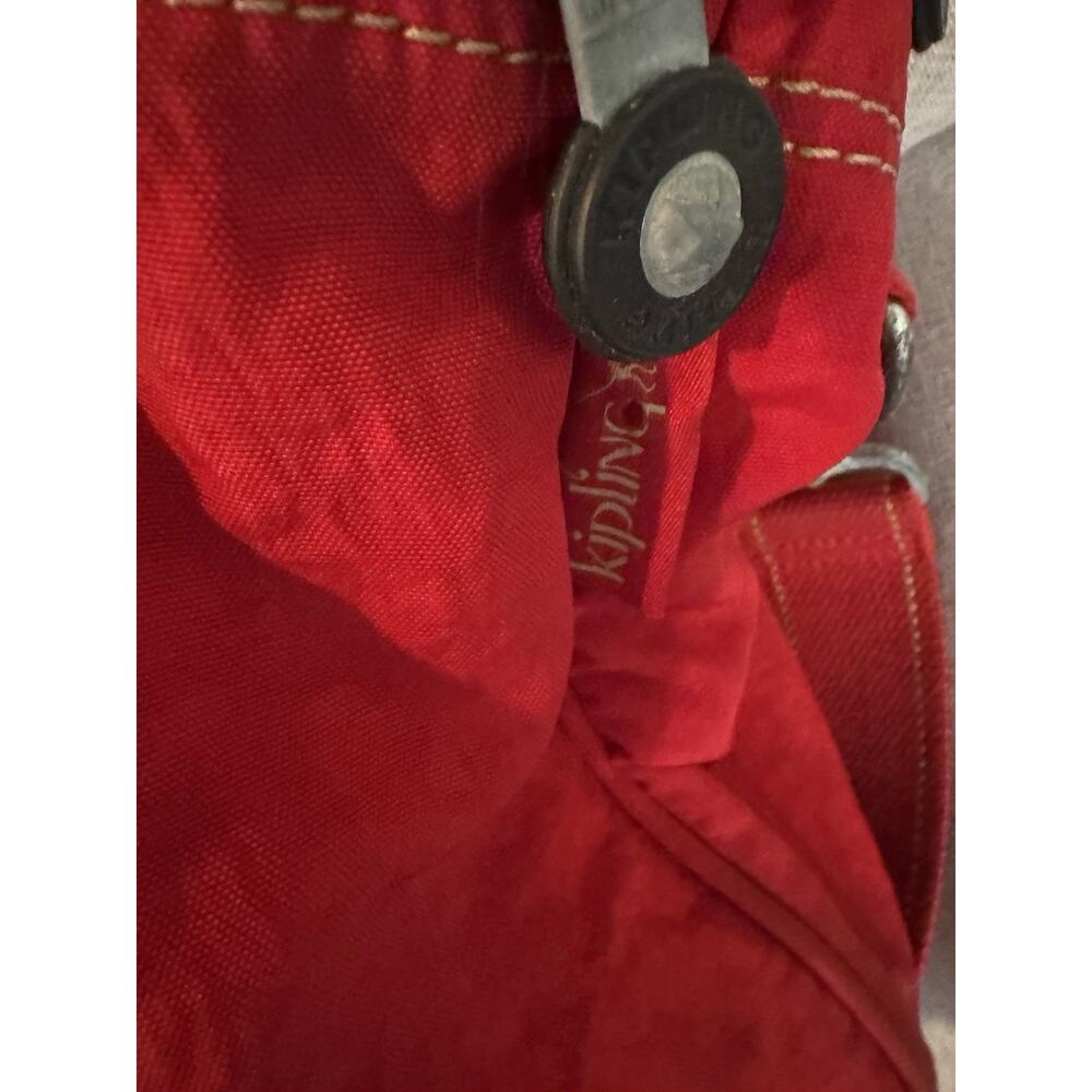Kipling Large Duffle Red Luggage Travel Gym School 90's Vintage Y2K - Picture 4 of 14